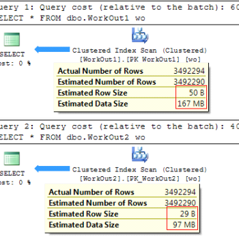 SQL Server query window.
