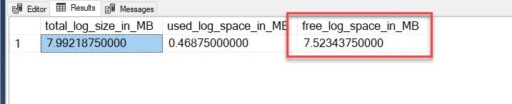 7.992187500000000 free log space_in MB.