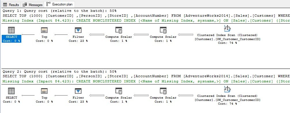 Execution plan for query 1.