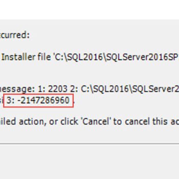Windows installer error message.