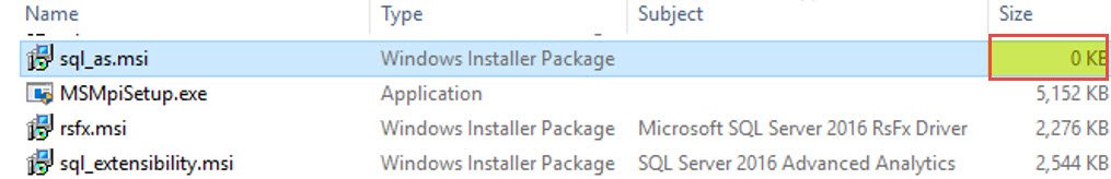 Windows Installer Package Size.