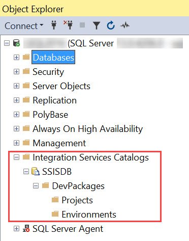 SSISDB in Object Explorer.