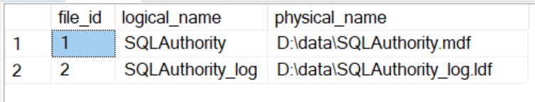 SQL Server File Names.