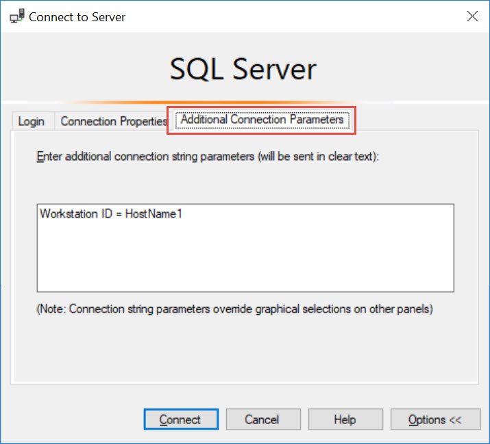 Additional connection parameters.