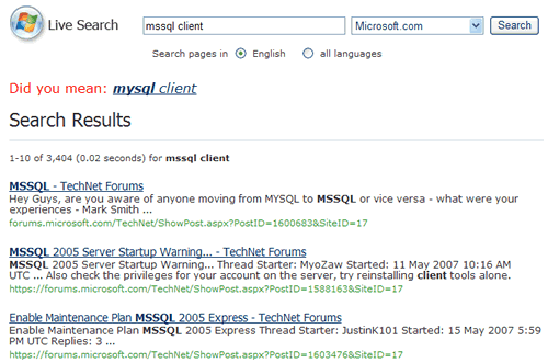 Search Results.