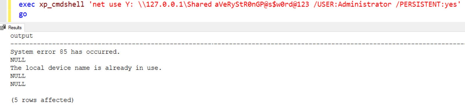 Sys error 85: local device name already in use.