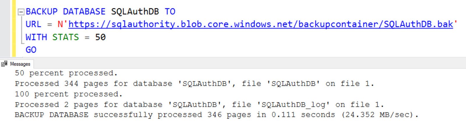 SQL Server Backup Dialog.
