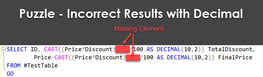 Incorrect results with decimal.