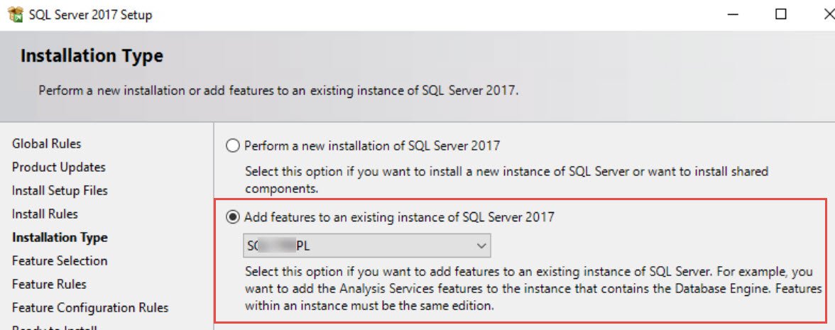 SQL Server 2017 Setup - Installation Type.