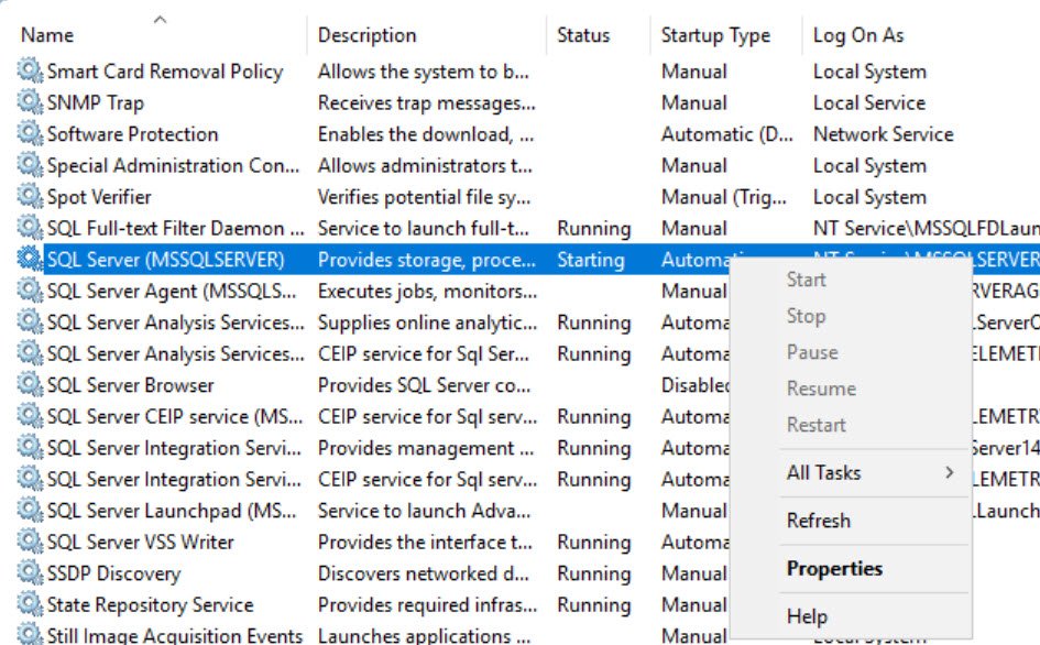 Start SQL Server Management Studio.
