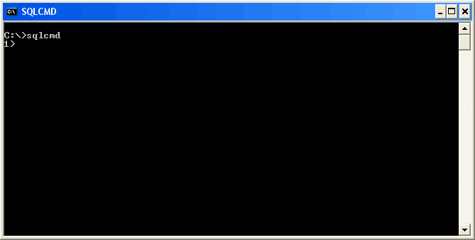 Sqlcmd command prompt window.