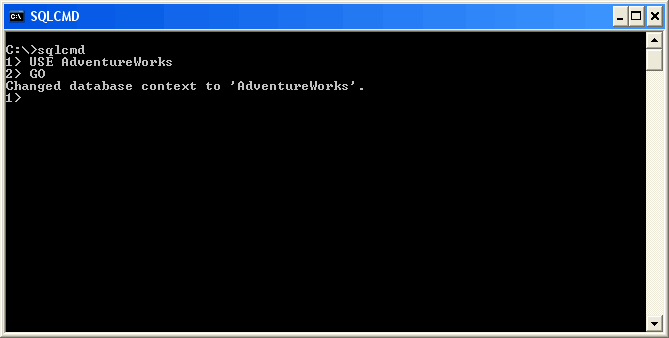 SQLCMD tool window.