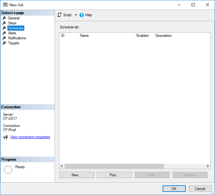 Select a page dialog box.