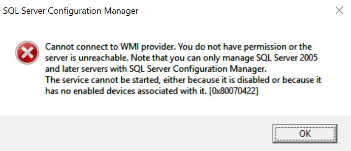 SQL Server Configuration Manager Error.