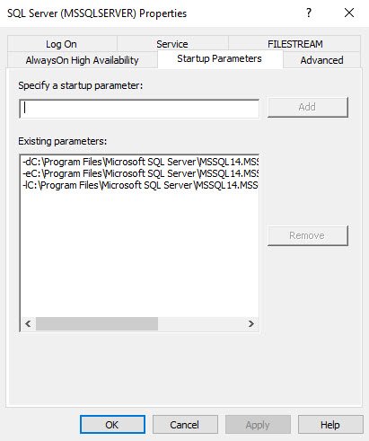 Specify a startup parameter.
