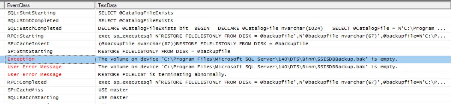 Sql Server Management Studio Error Message.