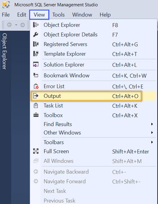 Output Tool Window.