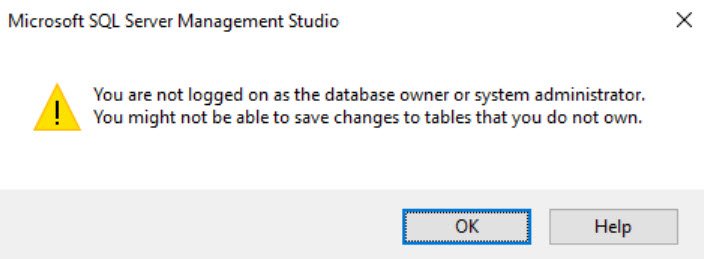 SQL Management Studio error.