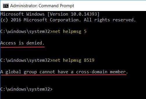 Windows NT error message.