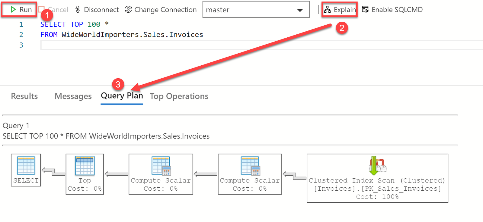 Execution Plan window.