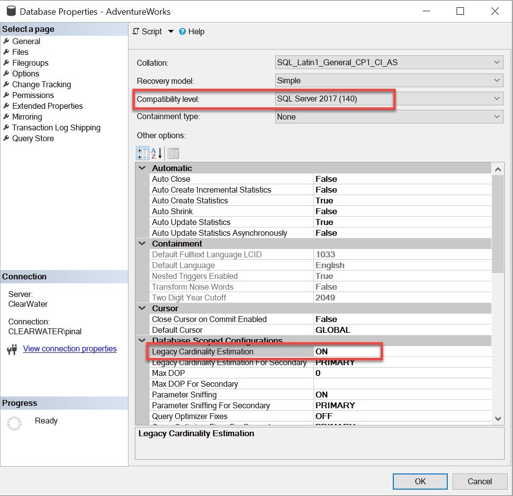 SQL Server Compatibility Level.