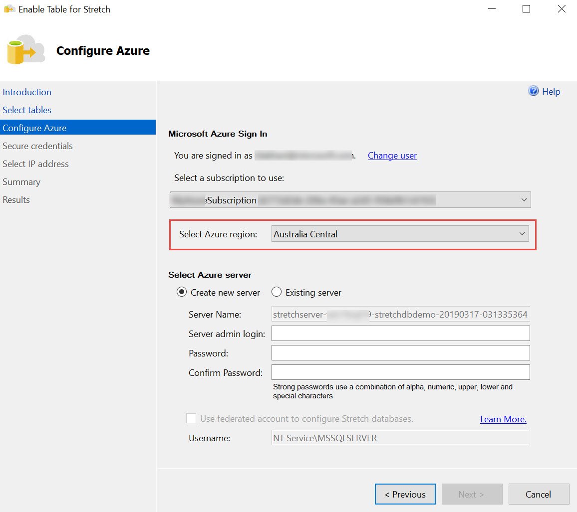 Configure azure settings.