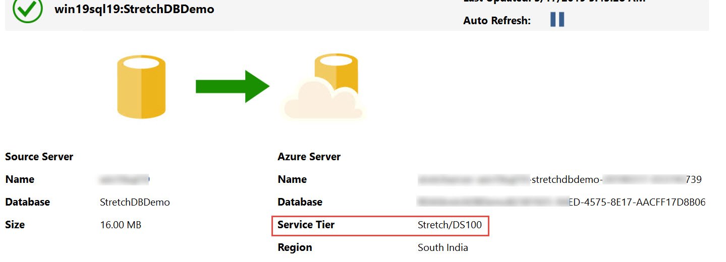 StretchDBDemo database provisioning.