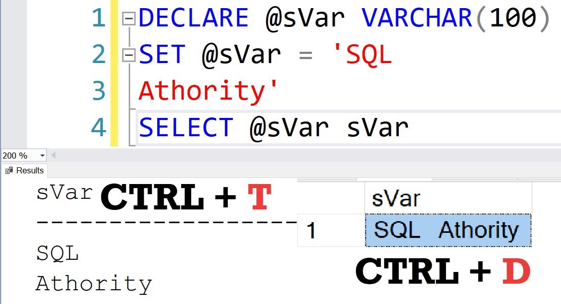SQL Server Management Studio Query Window.