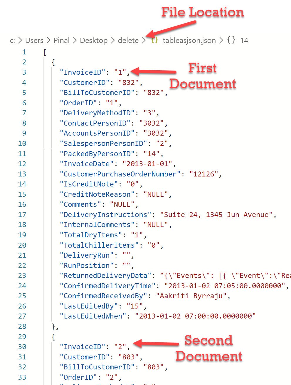 query as JSON