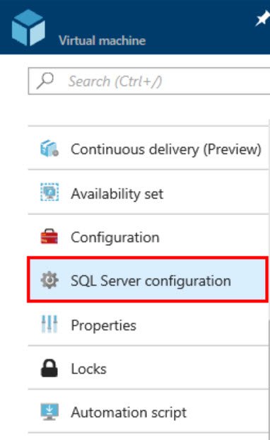 Sql server configuration.