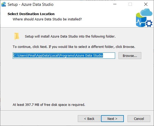 Install azure data studio.