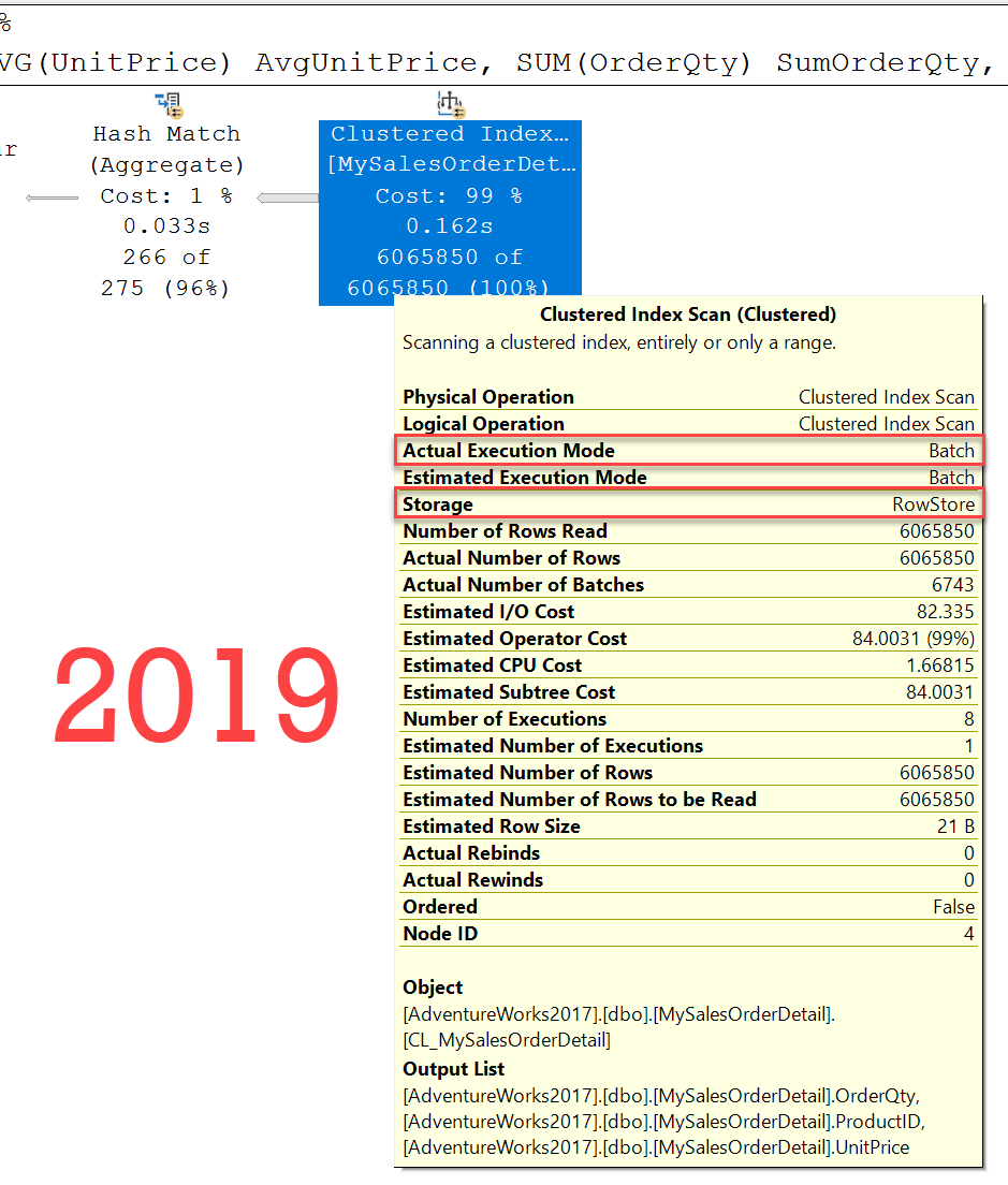 SQL Server 2019 execution plan.
