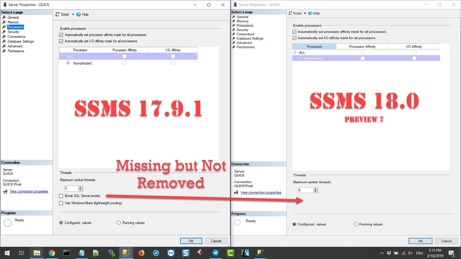 SSMS version 18.0 preview.