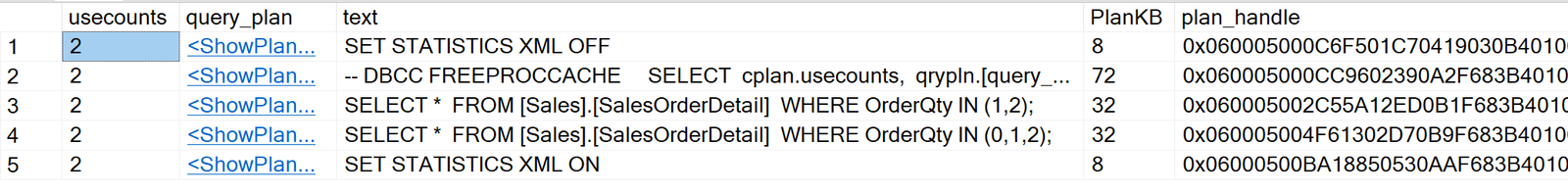 SQL Server query plan and execution plan.