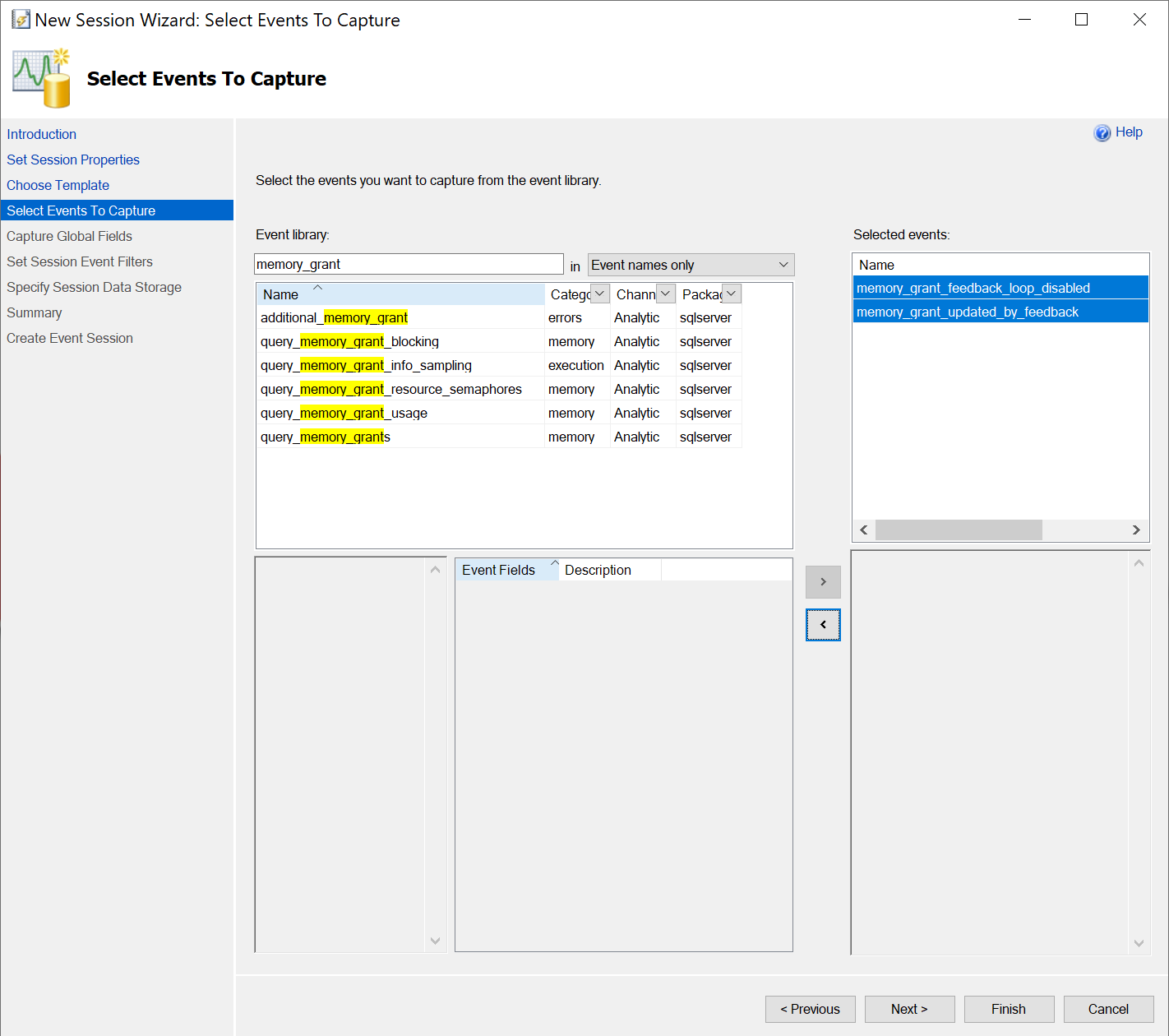 SQL server event manager.