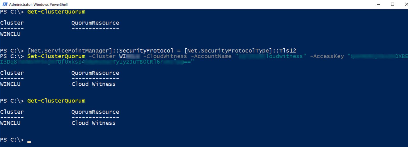 PowerShell script output.