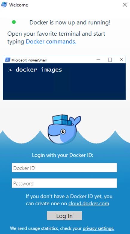 Docker ID Login Window.