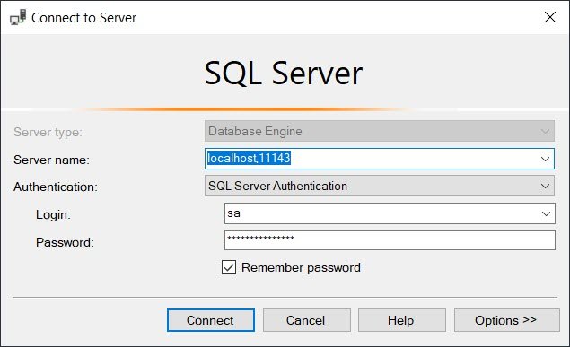 Connect To Server Dialog Box.