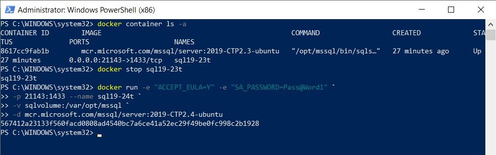 Docker container.