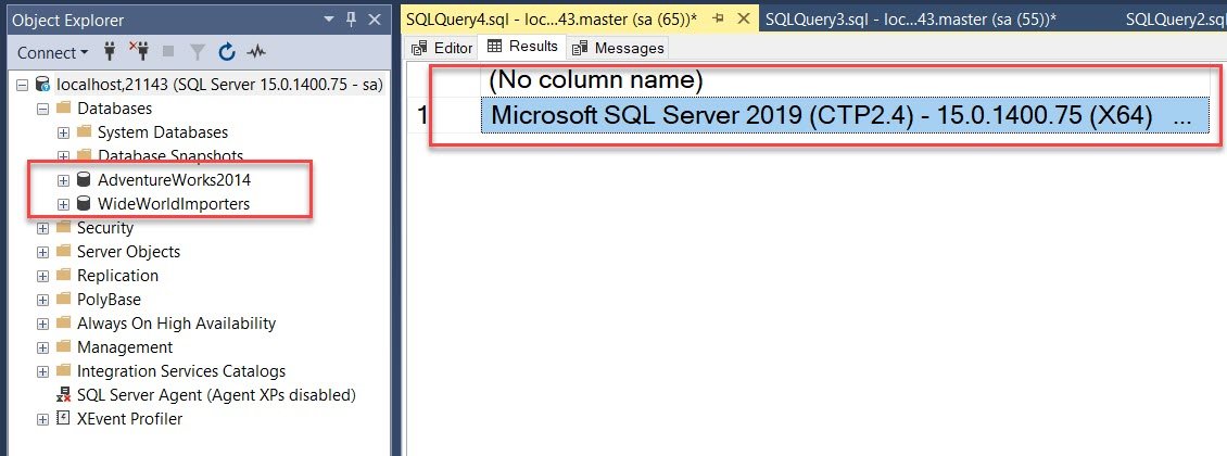 SQL Server 2019 Query Tool.