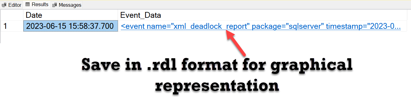 Save in .rdl format for graphical representation.