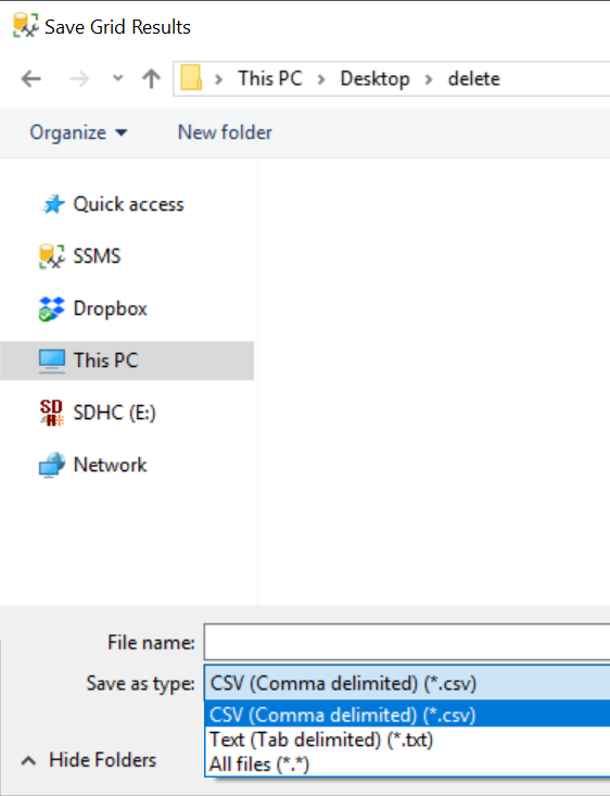 Save Grid Result Window.