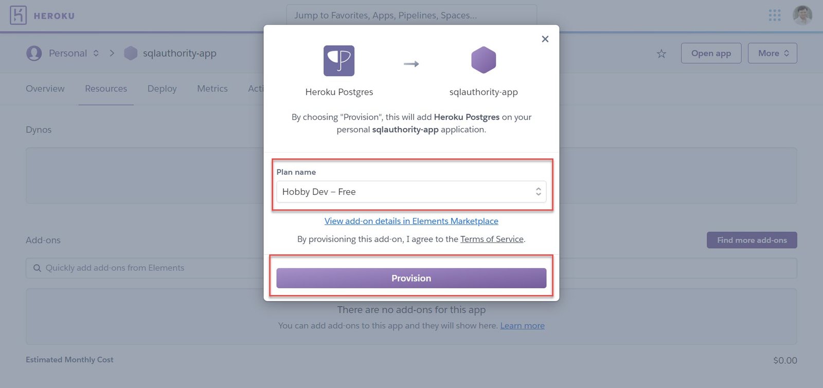 Add-ons for Heroku.