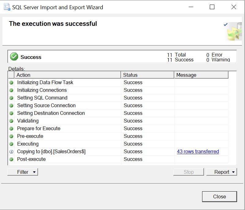 SQL Server Import and Export Wizard.