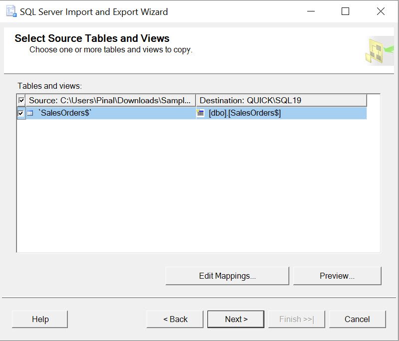 SQL Server Import Wizard.