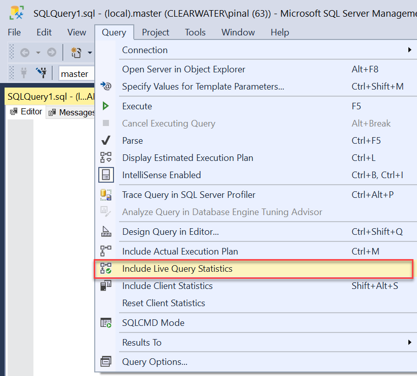 Live Query Statistics