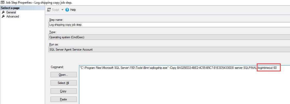 Log intimeout error dialog.