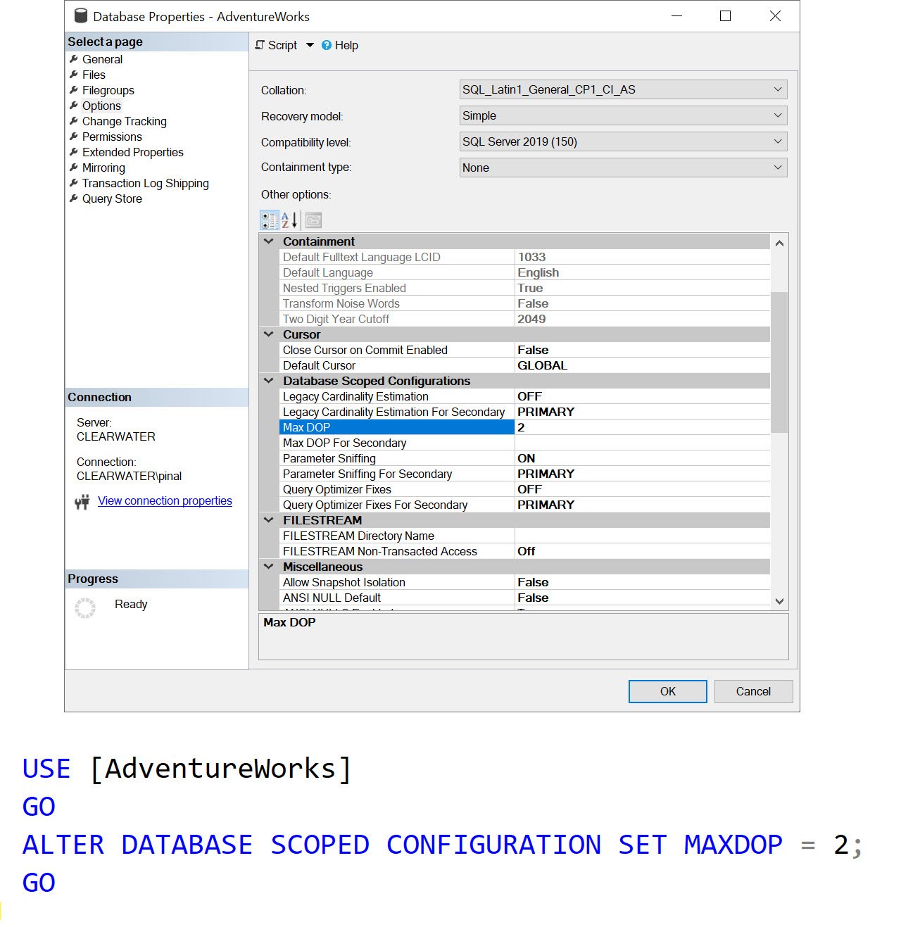 SQL Server Configuration Tool Window.