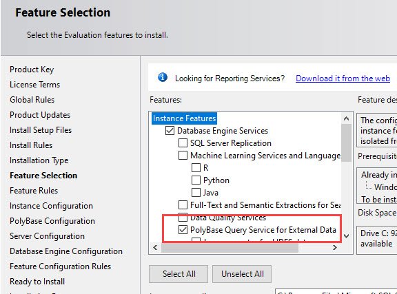 PolyBase Query Service for External Data.
