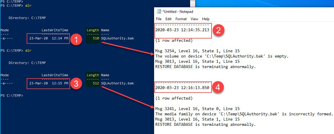 SQL Error dialog.